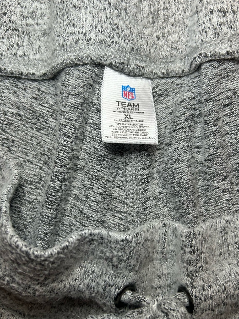 NFL Women’s Heather Gray Heather Jogger Pants with Drawstring Waist Size XL - Picture 3 of 4